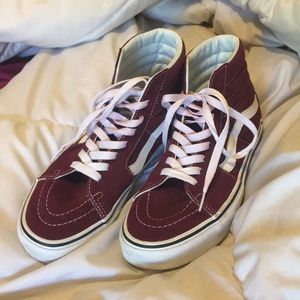 maroon hi top vans